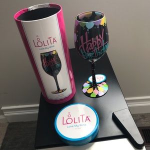 Lolita Happy Birthday Wine Glass